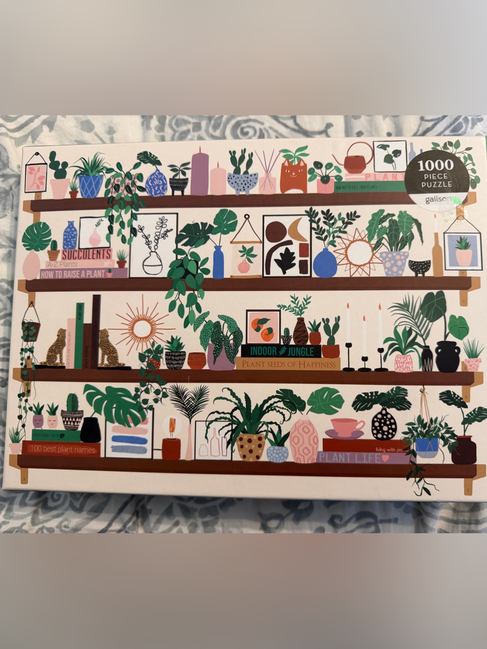 Plant Shelfie  1000-Piece Puzzle - Green & Pink